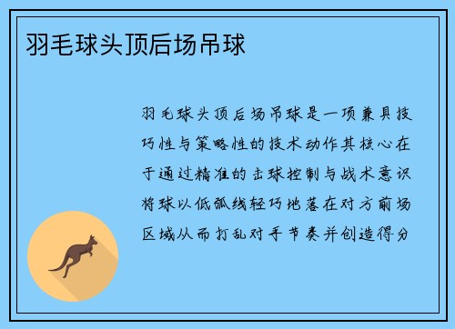 羽毛球头顶后场吊球